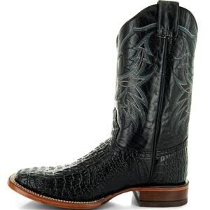 Soto Boots Men's Caiman Belly Print Cowboy Boots H4001 Black 10.5